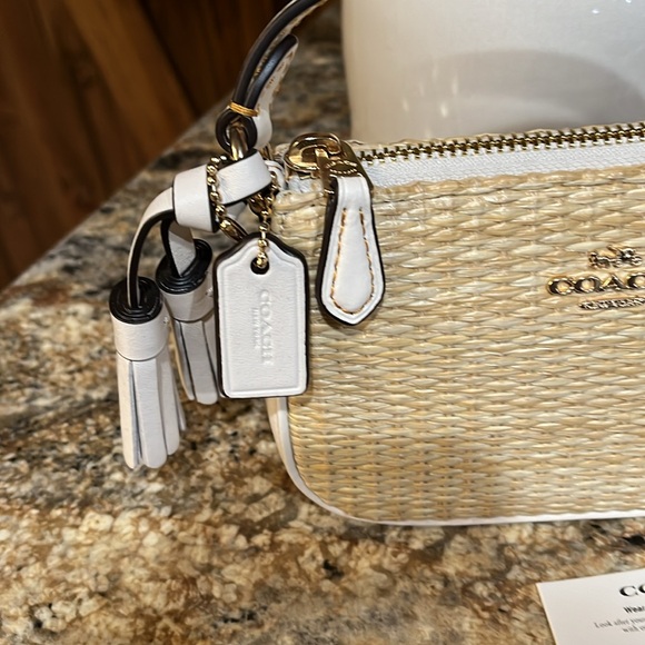 COACH NWT STRAW & LEATHER NOLITA 15 BAG in CHALK - Picture 3 of 7